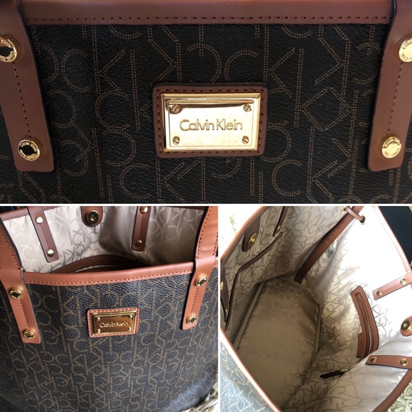 Amazon.com: Calvin Klein Zoe Tote, Arctic/White/Vanilla  CALVING KLEIN XL Logo Tote Purse Bag